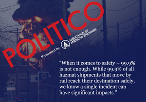 Politico presented by the Association of American Railroads (AAR) with the East Palestine, Ohio, train derailment explosion